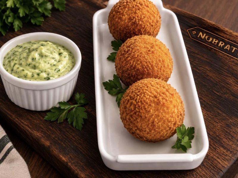 Arancini de risoto de OssoBuco, de Steak House Nobratta